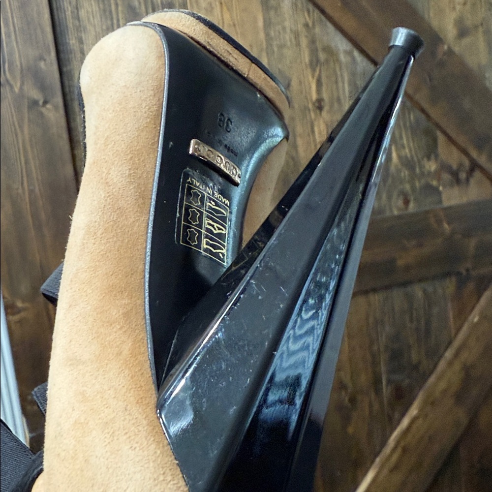 GUCCI Olimpia Ladder Strap Peep Toe Booties - Picture 8 of 16